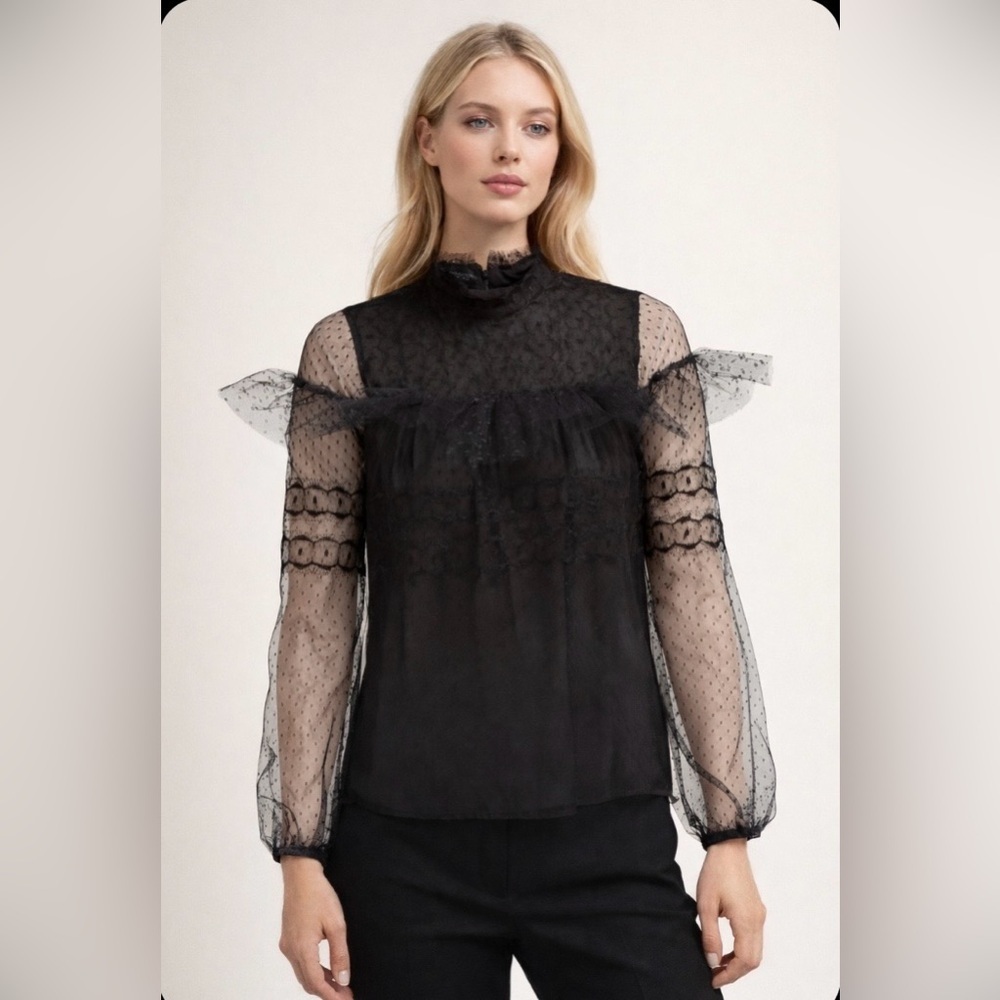 GIAMBATTISTA VALLI
Giambattista Valli – Polka-Dot Tulle Ruffled Blouse